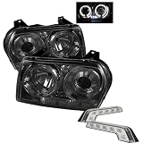 Carpart4u Chrysler 300 ( Dual Turn Signal Bulbs ) Halo LED Smoke Projector Headlights... by Carpart4u