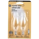 GE LIGHTING 48393 2PK CHANDELIER 25W CLEAR Case of 6