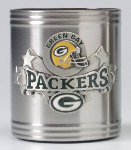 Green Bay Packers Stainless Steel & Pewter Can Cooler