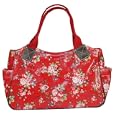 Vintage Flower Print Shoulder Bag in Red'