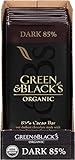 Green & Black's Organic Chocolate Bar, Dark 85% Cacao, 3.5 Ounce (Pack of 10)