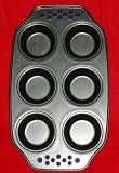 CASA DELUX SILICONE HANDLE NON-STICK 6 CUP MUFFIN YORKSHIRE PUDDING TIN