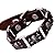 Nice Buckeye Punck Style Studded Skull Splicing Vintage Durable Leather Wrap Bracelet