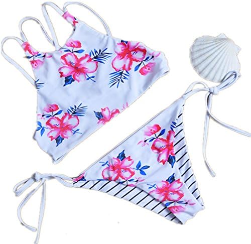 Facoy® Women's Floral Printing Halter Two-piece Bikini Set (M)