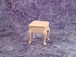 Dollhouse Miniature Unfinished Furniture - End Table with Drawer