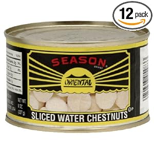 Season Asian Harvest Sliced Water Chestnuts, 9 Ounce Tins (Pack of 12) by Season