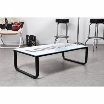 Table basse design avec plateau sérigraphié LONDON