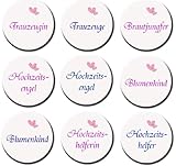 Hochzeits Buttons: Hochzeit Helfer: Trauzeuge, Trauzeugin, Hochzeitshelfer, Blumenkind usw. - Hochzeit / Wedding Set 3