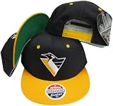 Pittsburgh Penguins Black/Yellow Two Tone Plastic Snapback Adjustable Plastic Snap Back Hat / Cap