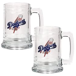 Los Angeles Dodgers MLB 2pc 15oz Glass Tankard Set- Primary Logo by Great American Products
