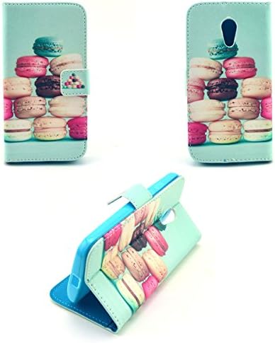 Dokpav® Moto G2 Case,Ultra Slim Thin PU Leather Case Cover Flip For Moto G2 With Interior Slip Pockets For Cards-Macarons