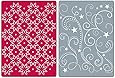 Sizzix Textured Impressions Embossing Folders 2PK - Flowers, Stars & Swirls Set by Rachael Bright