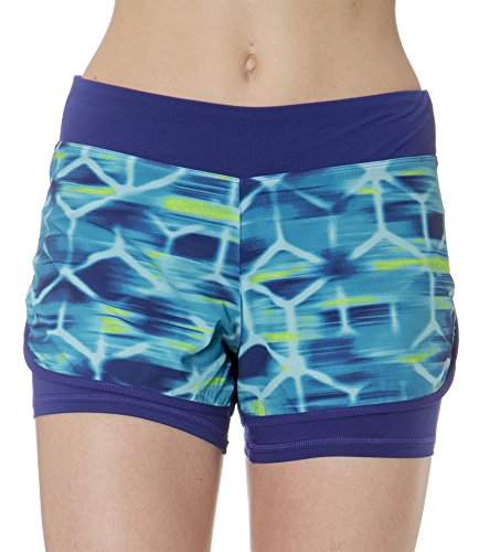 Layer 8 Womens Print Performance Shorts with Compression Second Layer
