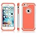 Elegant Choise Compatible with iPhone 6S Case, iPhone 6 Case, Shockproof Armor iPhone 6S Case, Hybrid Dual Layer Defender Protective Case Cover (A Orange/Gray)
