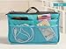 10 Different Colors Purse Organizer Insert Multi-function Cosmetic Storage Bag in Bag Blue-XB01005+Free Gift Phone Radiation Sticker