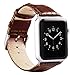 Valkit Compatible with Apple Watch Bands 38mm 40mm Genuine Leather Strap Smart Watch Band Bracelet Replacement Wristband with Stainless Steel Adapter Clasp for iWatch 6 5 4 3 2 1, Brown