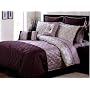 12 PC. HAMILTON STITCHED OVERSIZED COMFORTER SET W/ SHEETS, PILLOWS, SHAMS, PLUM/PURPLE, QUEEN