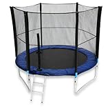 We R Sports Trampoline with Safety Enclosure Net, Ladder and Rain Cover - Black, 12 Feet