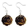 FOJO's Genuine Tigerseye Carved Rose Earrings