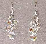 Clear Swarovski Crystal Cluster Earrings