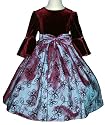 CLEARANCE Burgundy Iridescent Bell Flutter Sleeve Velvet Dress Sz 2 to 10