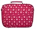 Designer Computer Briefcase - Raspberry Paw Design Computer Bag (Paw Print Design) Adjustable Padded Shoulder Strap - Raspberry with White Paw Prints