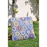 Blue Multi Wool Hooked Pillow by AmityHome