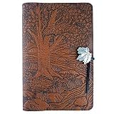 Creekside Maple Tree Embossed Leather Writing Journal, 6 x 9-inch, refillable