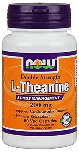 Now Foods Theanine Veg Capsules, 200 mg, 120 Count