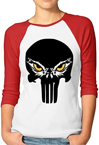 Women's Punisher Eagle Man 3/4 Sleeve RaglanBaseball Tees