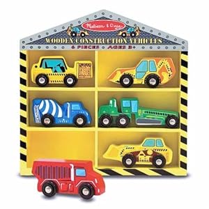 Melissa & Doug Deluxe Wooden Construction Vehicles Set