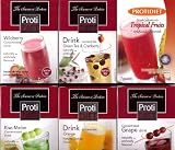 Protidiet Drink Concentrate Juice Variety Package:Orange, Tropical Fruit, Wildberry, Kiwi-melon, Green Tea-cranberry and Grape (42 Pouches in Total)