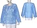 Womens Dress Shirt Cotton Long Sleeve Top Blouse Chikan Embroidery Size XL (ctop433)