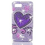 Talon Full Diamond Bling Phone Shell for Motorola MB810 Droid X (Purple Hea ....