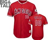 Vernon Wells Jersey: Big & Tall Majestic Alternate Scarlet Authentic Los Angeles Angels of Anaheim Jersey