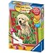 Ravensburger 27856 - Hund im Mohnfeld - Malen nach Zahlen, 13 x 18 cm