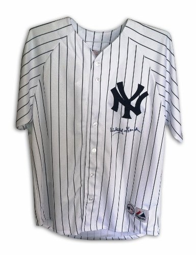 Whitey Ford Signed New York Yankees White Pinstripe Majestic Jersey at Amazon.com