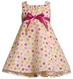 Bonnie Jean Toddler Girls 2T-4T WHITE PINK/MULTI DOT EMPIRE WAIST EYELET Special Occasion Wedding Flower Girl Easter Birthday Party Dress