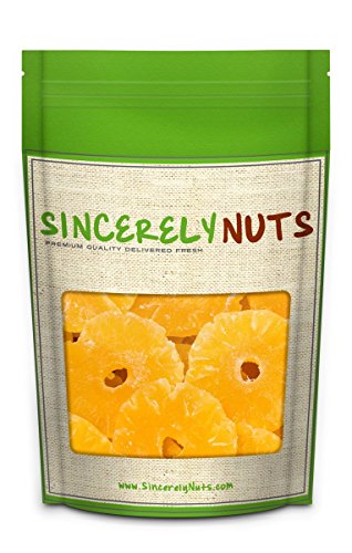 Sincerely Nuts Dried Pineapple Rings - Two (2) Lb. Bag - Amazingly Appetizing - Irresistible Freshness - Packed with Vitamin C & Minerals - Kosher Certified