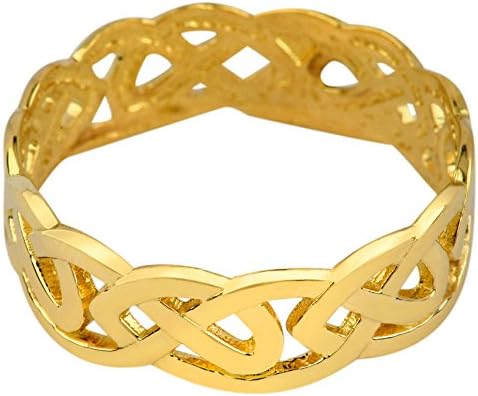 Solid Gold Celtic Wedding Band Trinity Knot Eternity Ring (10k) (9)