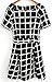 Baifern Women's Fashion Plaid Printed Short Sleeve Office Party Dress