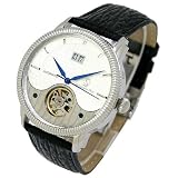 Christophe Skye - Datevue S Automatic Watch with Black Leather Strap. Model: CS-843332000276