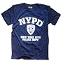 NYPD T-SHIRT, Officially Licensed Crewneck New York Police Department Athletic Tee, Navy