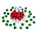 Shappy 100 Pieces Christmas Pom Poms Glitter Pom Decor for Arts Crafts DIY, Green, White and Red (20 mm)
