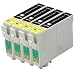 Epson T1291 4 X T1291- Black Epson Compatible Printer Ink Ca