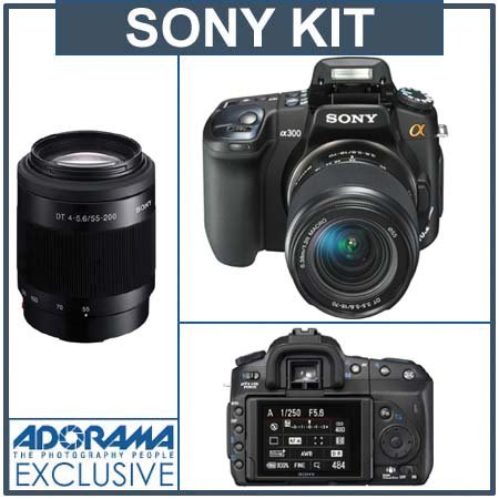Buy Sony Alpha DSLRA300X 10.2MP Digital SLR Camera with Super SteadyShot Image Stabilization with DT 18-70mm f/3.5-5.6 & DT 55-200mm f/4-5.6 Zoom Lenses online at Discounted New and Used prices. Delivered to your door with Off-The-Bookshelf.