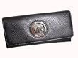 Women's Michael Kors Fulton Flap Continental Leather Wallet Black