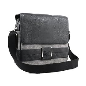 London Downtown Faux Leather Grey Tweed Shoulder Bag (Grey)