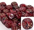 Vortex Dice 12mm d6 Burgundy/gold Pipped Dice