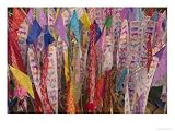 Praying Flags with Annual Calendar, Chiang Mai, Thailand Religion & Philosophy Photographic Poster Print by Gavriel Jecan, 16x12